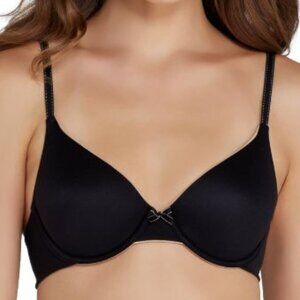 #1150 Maidenform Women's Comfort Devotion Demi Bra in Black Over Body Beige
